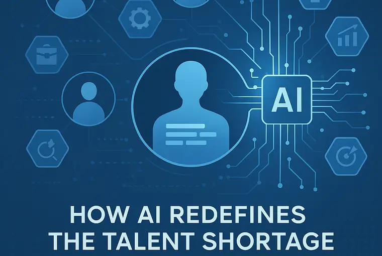 Digitale Illustration eines KI-gestützten Matching-Algorithmus, der menschliche Fähigkeiten visualisiert. Symbolisch für Skills-Based Hiring und künstliche Intelligenz im Recruiting.